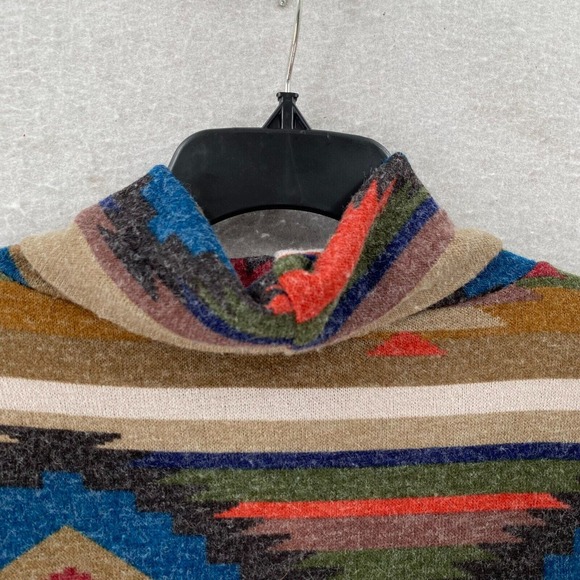 Lovelyn First Love Aztec Sweater Dress Women MED Cowl Neck Dolman Balloon Sleeve - Picture 3 of 15